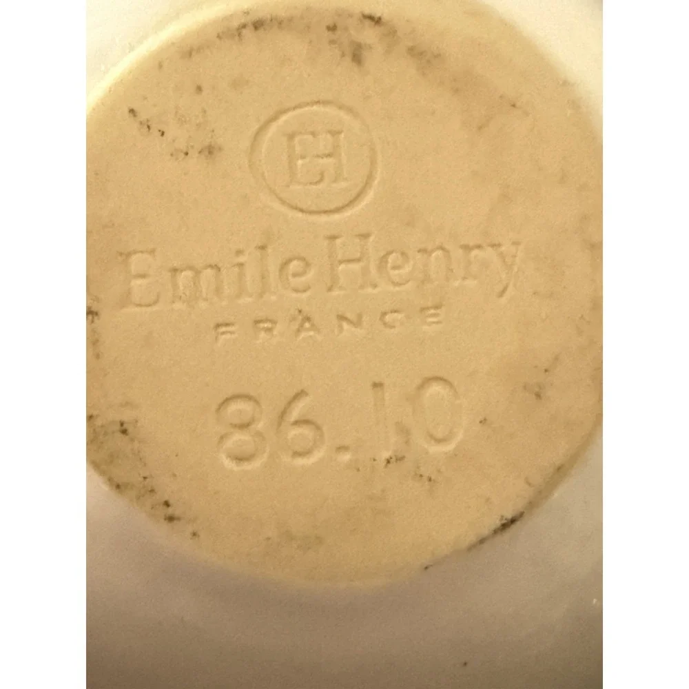 Emile Henry Ceramic White Butter Pot Butter Bell Crock Made In France